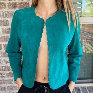 Adolph Schuman for Lilli Ann Ultra Suede Jacket 70’s Vintage Green